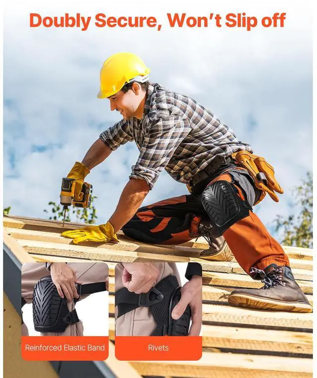 Alt view image 11 of 14 - VEVOR Knee Pads for Work Heavy Duty Construction Knee Pads Soft Foam Gel Cushion