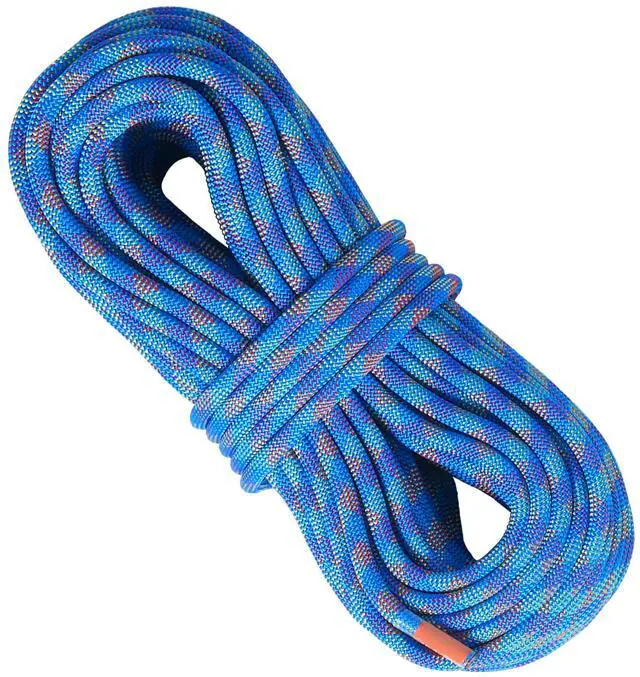 Alt view image 8 of 14 - VEVOR 10.2mm Dynamic Climbing Rope, 40M(131ft) Outdoor Rock Climbing Rope 25KN Breaking Tension, Fiber Rope with Steel Snap Hooks for Escape, Rappelling, Fire Rescue, Blue