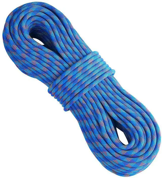 Alt view image 8 of 14 - VEVOR 10.2mm Dynamic Climbing Rope, 60M(197ft) Outdoor Rock Climbing Rope 25KN Breaking Tension, Fiber Rope with Steel Snap Hooks for Escape, Rappelling, Fire Rescue, Blue