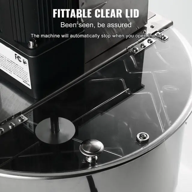 Alt view image 14 of 15 - VEVOR Electric Honey Extractor, 4/8 Frames Honey Spinner Extractor, Stainless Steel Beekeeping Extraction, Honeycomb Drum Spinner with Lid, Apiary Centrifuge Equipment with Height Adjustable Stand