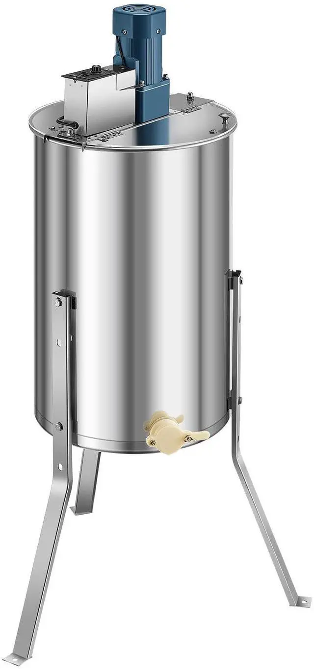 Alt view image 2 of 8 - VEVOR Electric Honey Extractor, 3 Frame Honey Spinner with Transparent Lid, 140W Stainless Steel Honeycomb Drum Spinner, Height Adjustable, Honeycomb Extraction Equipment for Beekeeping