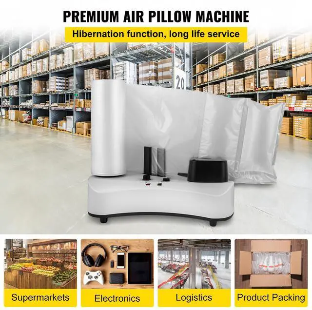 Alt view image 2 of 7 - Air Cushion Machine, Sealing Speed 7.2-7.8 ft/min Air Pillow Machine, 110V Air Pillow Packaging Machine, Portable Air Cushion Wrap Machine for Inflatable Packaging+164 ft/50 m Test Film Roll