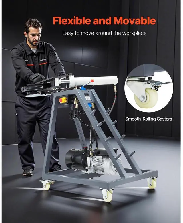 Alt view image 5 of 7 - Electric Tube Bending Machine, 750W Electric Tubing Bender with 6L Hydraulic Cylinder, Movable Pipe Bender Machine with Casters, 3 Dies & 180° Max Bending Angle, Suitable for 3/4 to 2 inch Pipes