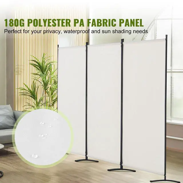 Alt view image 4 of 9 - VEVOR  Room Divider, 102×71inch Room Dividers and Folding Privacy Screens 3-Panel, Fabric Partition Room Dividers for Office, Bedroom, Dining Room, Study, Freestanding, White