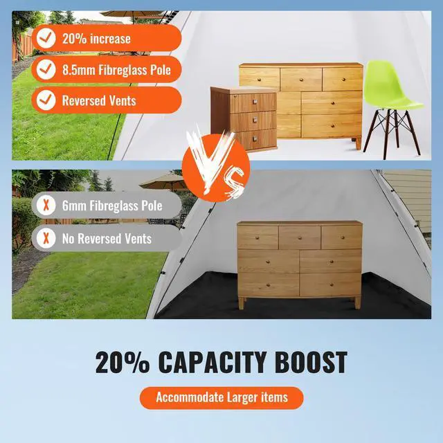 Alt view image 13 of 14 - VEVOR Portable Paint Booth, Larger Spray Paint Tent with Built-in Floor & Mesh Screen, Painting Tent Station for Furniture DIY Hobby Tool, 10x7x6ft Spray Paint Shelter