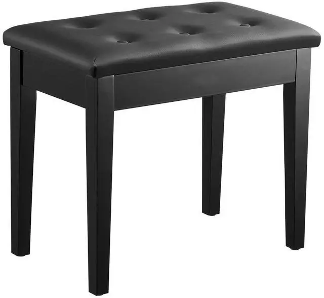 Alt view image 8 of 14 - Piano Keyboard Bench Storage Padded Cushion Seat Wooden Vanity Bookcase Stool