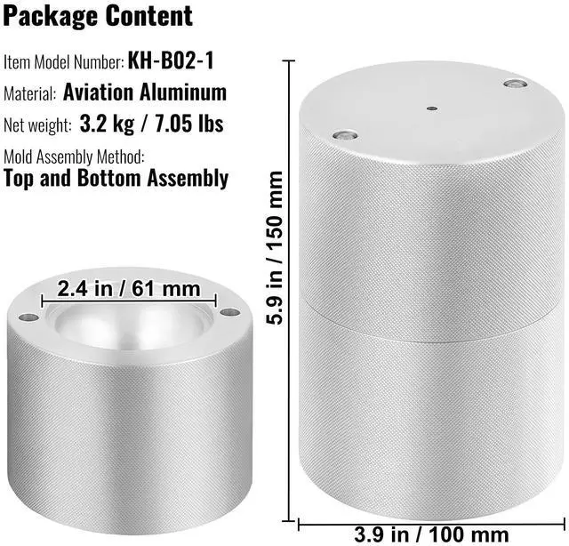 Alt view image 14 of 14 - VEVOR Ice Ball Press, 2.4" Ice Ball Maker, Aircraft Al Alloy Ice Ball Press Kit for 60mm Ice Sphere, Ice Press with Tong and Drip Tray, for Whiskey, Cocktail, Bourbon, Scot on Party & Holiday, Silver