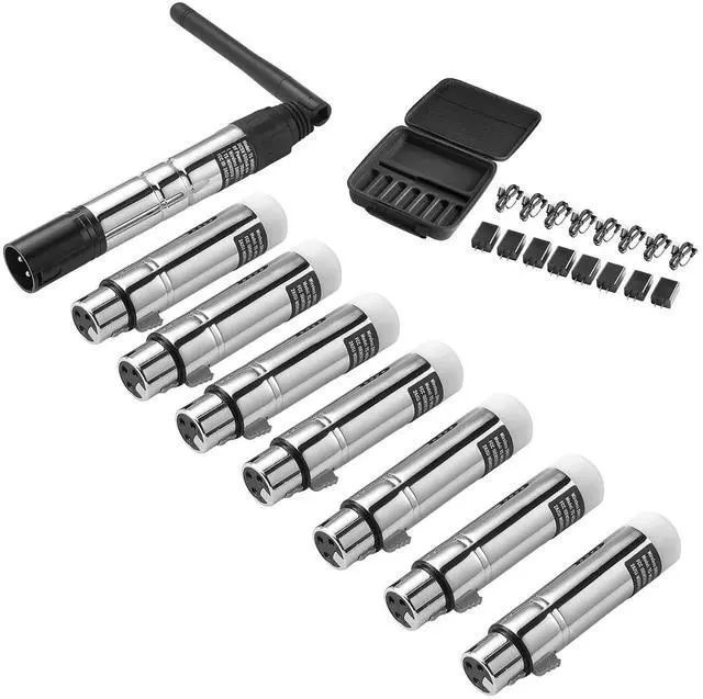 Alt view image 2 of 8 - DMX Wireless Receiver Transmitter Controller for LED Stage Light 8 PCs Silver