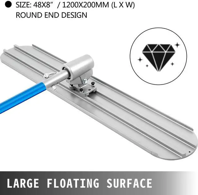 Alt view image 3 of 7 - Bull Float Magnesium Concrete Float 48 x 8\" Round End Concrete Float Tool Cement Tool Bull Concrete Kit Bull Float with 4 Float Handle Bull Float Bracket Concrete Tools Finishing Bull Float