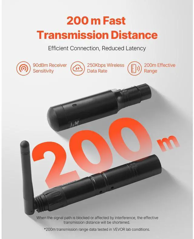 Alt view image 5 of 8 - DMX Wireless Receiver Transmitter Rechargeable Battery Stage Light 8 PCs Black