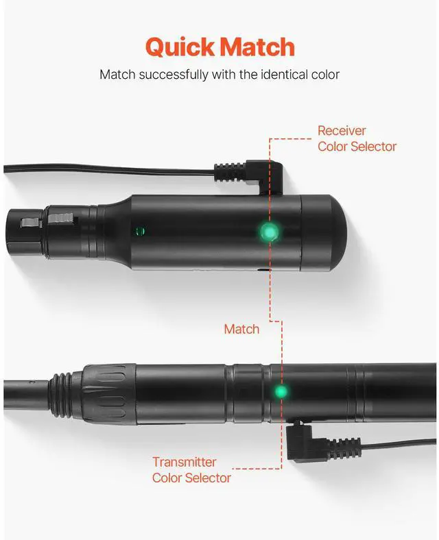 Alt view image 6 of 8 - DMX Wireless Receiver Transmitter Rechargeable Battery Stage Light 8 PCs Black