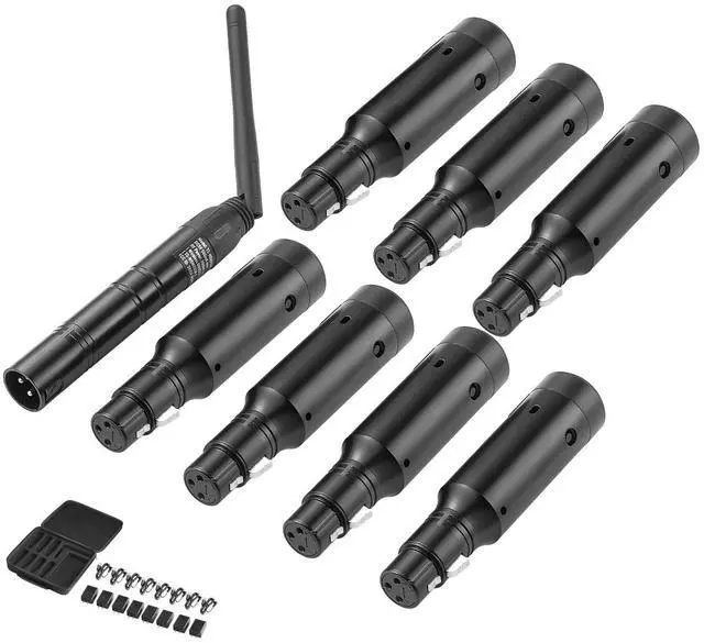 Alt view image 2 of 8 - DMX Wireless Receiver Transmitter Rechargeable Battery Stage Light 8 PCs Black