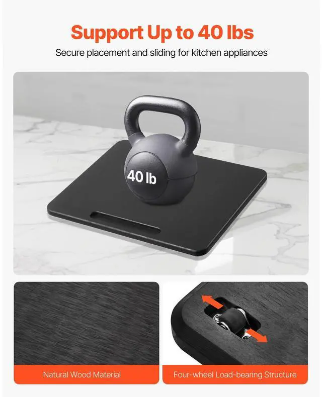 Alt view image 9 of 14 - VEVOR Appliance Slider 10.5 x 13 in Sliding Tray for Coffee Maker Black