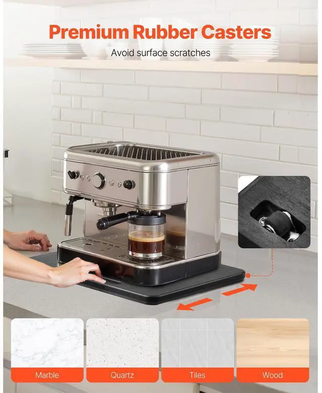 Alt view image 12 of 14 - VEVOR Appliance Slider 10.5 x 13 in Sliding Tray for Coffee Maker Black