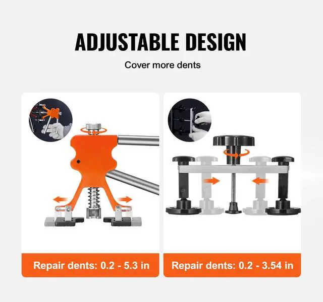 Alt view image 12 of 15 - VEVOR 69 PCS Dent Repair Kit, Auto Car Body Paintless Dent Removal Tool Kit, Golden Lifter, Bridge Puller, Slide Hammer Tool Kit for Automobile Body, Washing Machine, Refrigerator