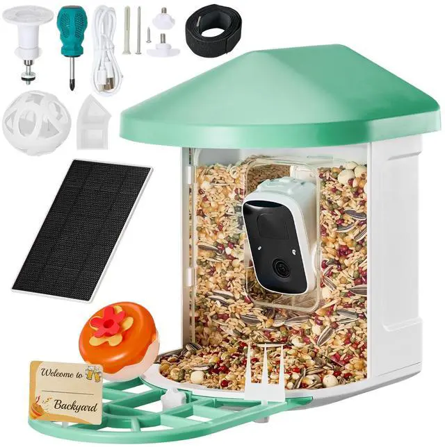 Alt view image 8 of 14 - VEVOR  Smart Bird Feeder with Camera 2K HD AI Identify Bird Species Auto Capture