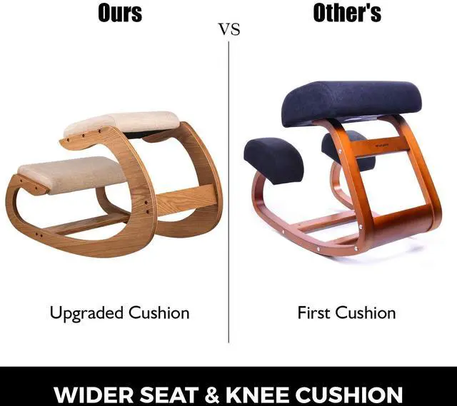 Alt view image 4 of 7 - Ergonomic Kneeling Chair Heavy Duty Better Posture Kneeling Stool Office Chair Home for Body Shaping Relieveing Stress Meditation Desk Computer Kneeling Stool Chair