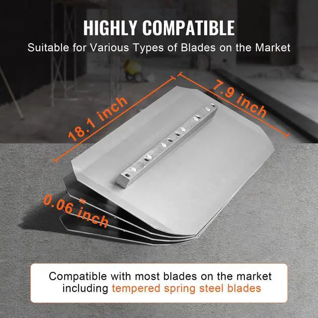 Alt view image 5 of 7 - Power Trowel, 46 Walk-Behind Cement Trowel with Float Pan, 14HP Gas-Powered Smooth Concrete Surface Finisher, Heavy Duty Commercial Screed Concrete Cement with Finishing Blade, Orange