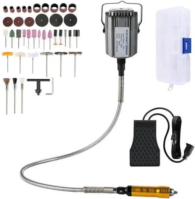 Main image of Flex Shaft Grinder 780W Rotary Tool 500-23000RPM Rotary Carver with 1/4\" 3-Jaw Chuck & Stepless Speed Foot Pedal Hanging Grinding Machine 131PCS Accessories for Jewelry Polishing Grinding DIY