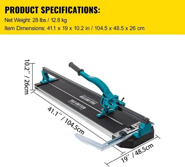 Alt view image 7 of 7 - Tile Cutter 31 Inch,Manual Tile Cutter Single Rail with Precise Laser Positioning, Alloy Cutter Wheel with Ergonomic Handle, Accurate Rulers, For Large Tile 0.24\"-0.59\" Thickness