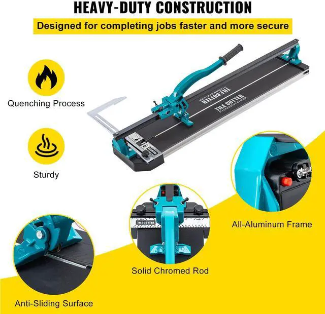 Alt view image 5 of 7 - Tile Cutter 31 Inch,Manual Tile Cutter Single Rail with Precise Laser Positioning, Alloy Cutter Wheel with Ergonomic Handle, Accurate Rulers, For Large Tile 0.24\"-0.59\" Thickness