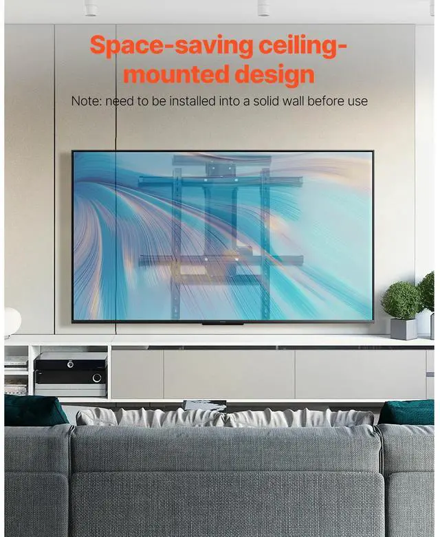 Alt view image 13 of 14 - VEVOR Motorized TV Wall Mount, 32-65 in Electric Fireplace TV Wall Mount Black