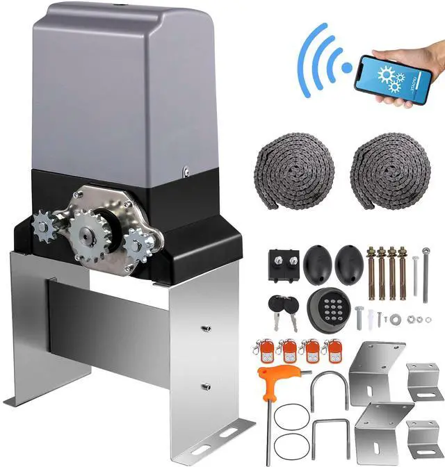 Main image of Sliding Gate Opener 3300 LBS Automatic Sliding Gate, Gate Opener Motor with 2 Remote Controls, 230 ft Remote Distance Driveway Rolling Gate, Automatic Sliding Gate Opener for Sliding Gate