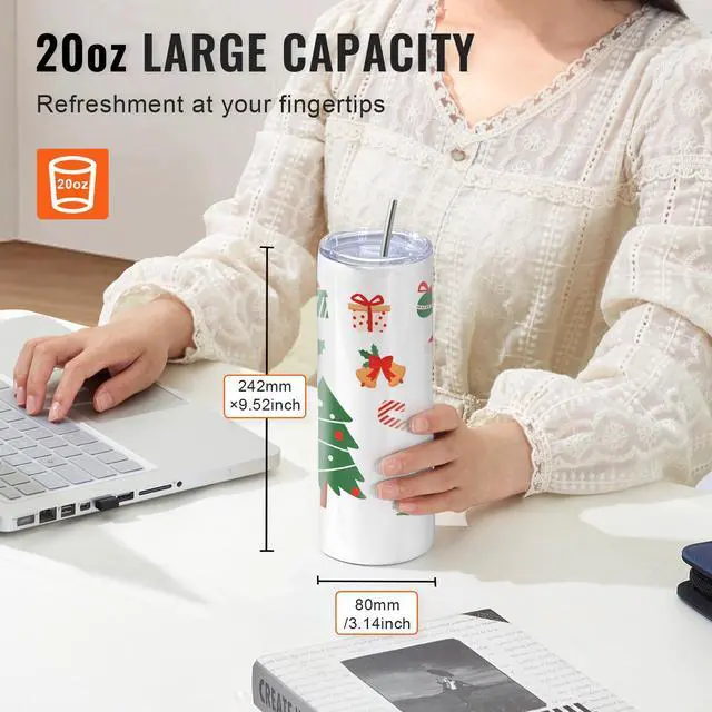 Alt view image 13 of 14 - VEVOR Tumbler Heat Press Machine and Sublimation Tumblers, Tumbler Press Set with 8pcs 20OZ Blank Tumblers, Mug Press Cup Press for 11-30oz Tumblers Mug, with Heat Transfer Paper, Gloves, Tape