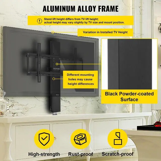 Alt view image 5 of 7 - Automated TV Elevator for Up to 50" Screens, 28" Stroke with Adjustable Height from 38" to 65", Remote Controlled, Supports up to 132 lbs