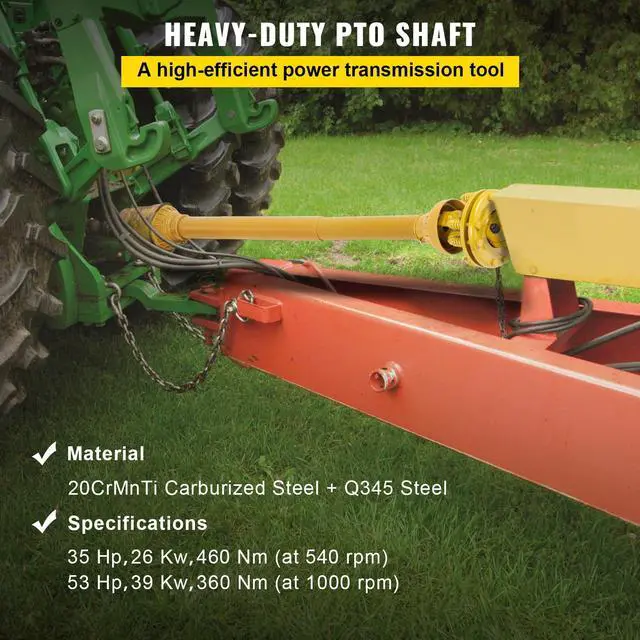 Alt view image 2 of 7 - PTO Shaft, 1-3/8\" PTO Drive Shaft, 6 Spline Both Ends PTO Driveline Shaft, Series 4 Tractor PTO Shaft, 31.5\"-41\" Brush Hog PTO Shaft, Yellow PTO Shaft with Slip Clutch for Bush Hog/Finish Mow