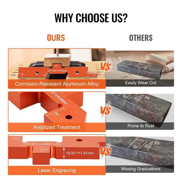 Alt view image 11 of 14 - VEVOR Router Table Setup Bars, 14 pcs, Precision Aluminum Setup Blocks Height Gauge Set, with Laser Engraved Size Markings Storage Case, Measuring Depth Height Angle, for Router Table Saw Accessories