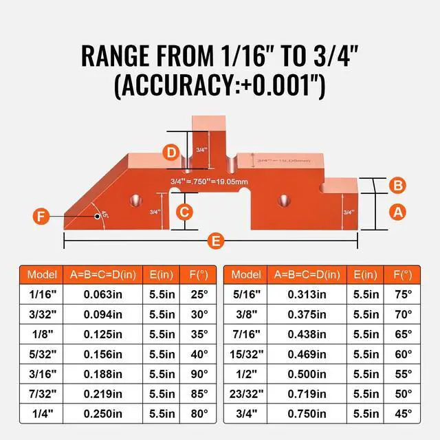 Alt view image 14 of 14 - VEVOR Router Table Setup Bars, 14 pcs, Precision Aluminum Setup Blocks Height Gauge Set, with Laser Engraved Size Markings Storage Case, Measuring Depth Height Angle, for Router Table Saw Accessories