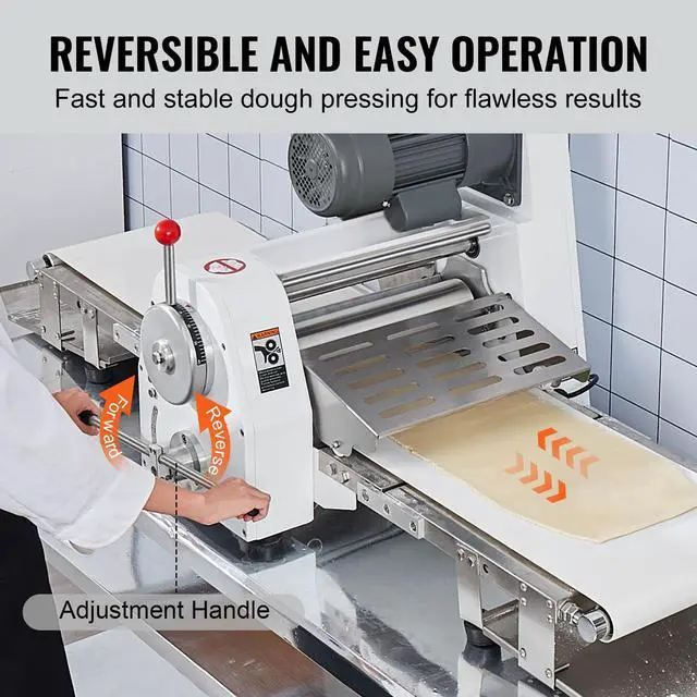 Alt view image 4 of 7 - Commercial Dough Sheeter Machine, 19.7-Inch Reversible Puff Pastry Sheeter and Fondant Roller, Electric Dough Roller 0-1.4" Adjustable Thickness, Folding Dough Sheeter for Bakeries, Pastries