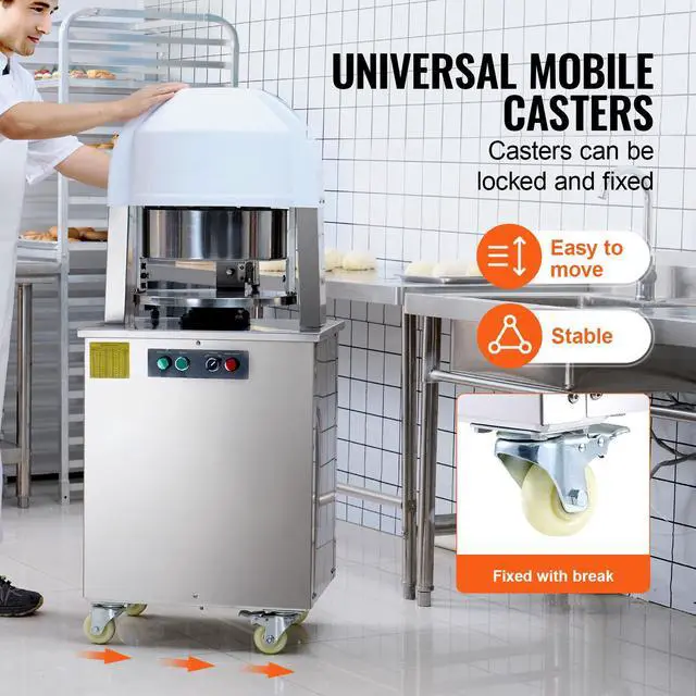 Alt view image 6 of 7 - Electric Dough Divider Rounder, 20PCS Automatic Dough Ball Cutting Making Machine, 2.12oz - 9.17oz Equal Dough Cutter with Pure Copper Motor and 304 Stainless Steel Tray, for Bakery, Restaurant