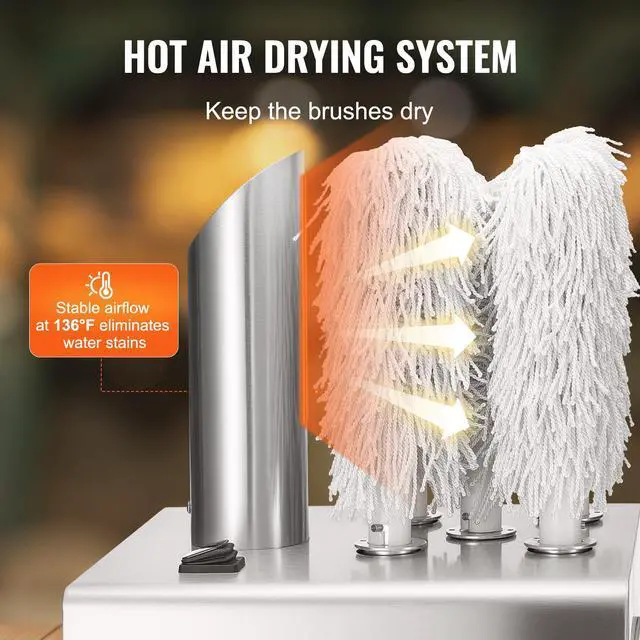 Alt view image 5 of 8 - Wine Glass Polisher 5-Brush Polishing Machine 330Cups/H for Bar Restaurant