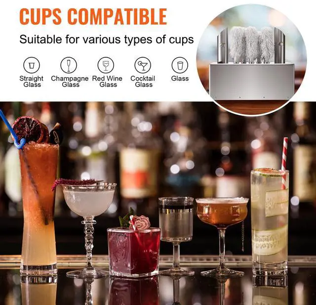 Alt view image 3 of 7 - Wine Glass Polisher Machine, 8-Brush Glass Polishing Machine, 660 Cups/Hour Electric Commercial Glass Polisher for Champagne Glasses, Beer Cups, Mugs, Perfect for Bar Restaurant Kitchen