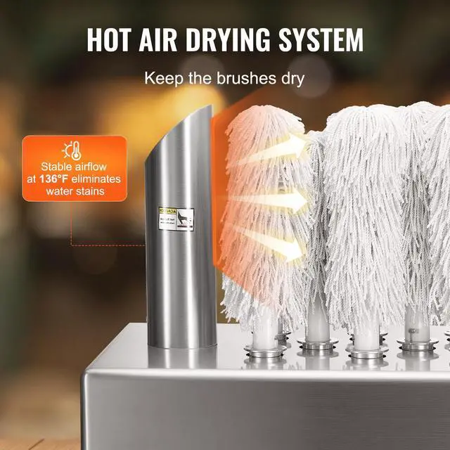 Alt view image 4 of 7 - Wine Glass Polisher Machine, 8-Brush Glass Polishing Machine, 660 Cups/Hour Electric Commercial Glass Polisher for Champagne Glasses, Beer Cups, Mugs, Perfect for Bar Restaurant Kitchen