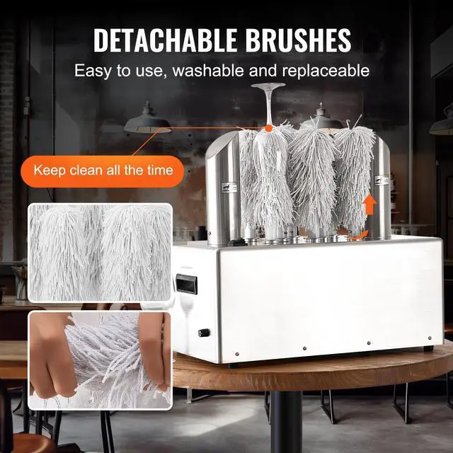 Alt view image 5 of 7 - Wine Glass Polisher Machine, 8-Brush Glass Polishing Machine, 660 Cups/Hour Electric Commercial Glass Polisher for Champagne Glasses, Beer Cups, Mugs, Perfect for Bar Restaurant Kitchen