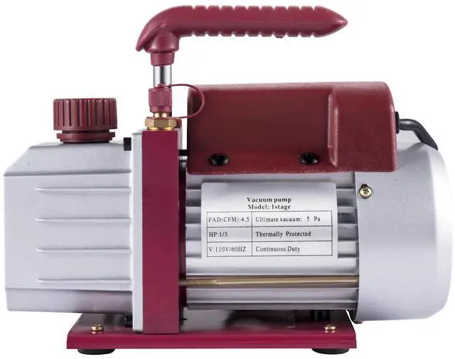 Main image of Vacuum Pump 4.5CFM Vacuum Pump HVAC Single-Stage Rotary Vane Vacuum Pump 1/3HP 5PA Ultimate Air Conditioning Refrigerant Vacuum Pump
