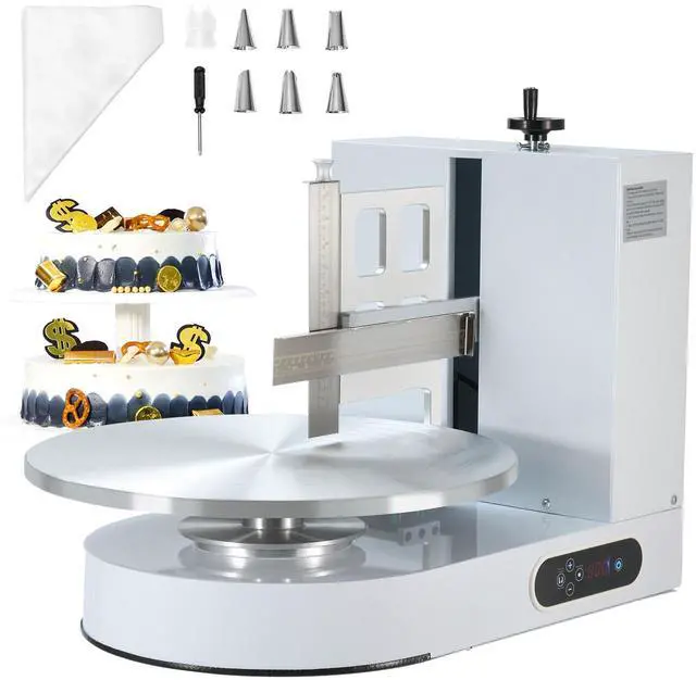 Alt view image 2 of 8 - VEVOR Cake Decorating Machine Cake Frosting Spreading for 4" to 16" Cake White