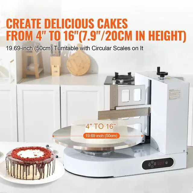 Alt view image 3 of 8 - VEVOR Cake Decorating Machine Cake Frosting Spreading for 4" to 16" Cake White