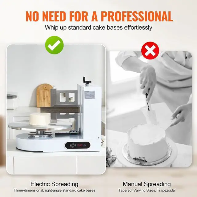 Alt view image 5 of 8 - VEVOR Cake Decorating Machine Cake Frosting Spreading for 4" to 16" Cake White