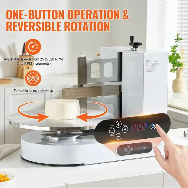 Alt view image 4 of 8 - VEVOR Cake Decorating Machine Cake Frosting Spreading for 4" to 16" Cake White