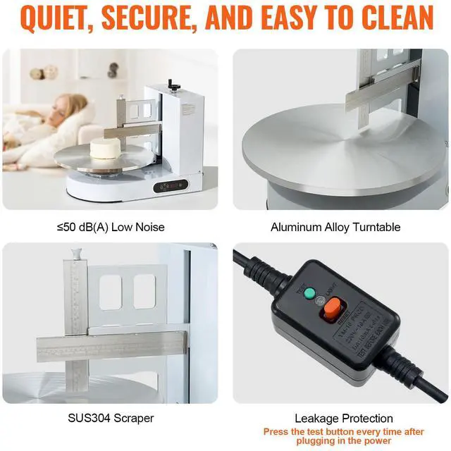 Alt view image 6 of 8 - VEVOR Cake Decorating Machine Cake Frosting Spreading for 4" to 16" Cake White