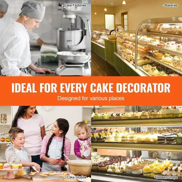 Alt view image 7 of 8 - VEVOR Cake Decorating Machine Cake Frosting Spreading for 4" to 16" Cake White