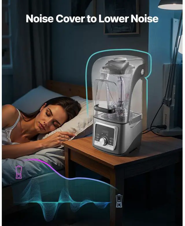 Alt view image 3 of 7 - Blender for Smoothies, 135 oz 1400W, Professional Blender with Powerful Motor, Multi-Functional Food Processing Blender with Noise Cover for Smoothie/Milkshake/Juice, Fits for Kitchen