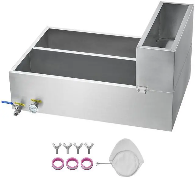 Main image of Maple Syrup Evaporator Pan, 35 Gallon, 509 Cups of 8.8oz Maple Syrup, Flat Evaporator Pan with Thermometer, 2 Valves and 3 Heating Methods, 304 Stainless Steel Maple Syrup Pan for Home, Outdoor