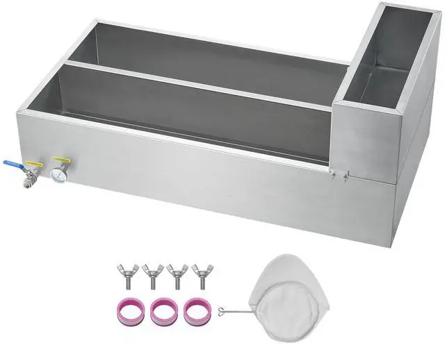 Main image of Maple Syrup Evaporator Pan, 47 Gallon, 683 Cups of 8.8oz Maple Syrup, Flat Evaporator Pan with Thermometer, 2 Valves and 3 Heating Methods, 304 Stainless Steel Maple Syrup Pan for Home, Outdoor