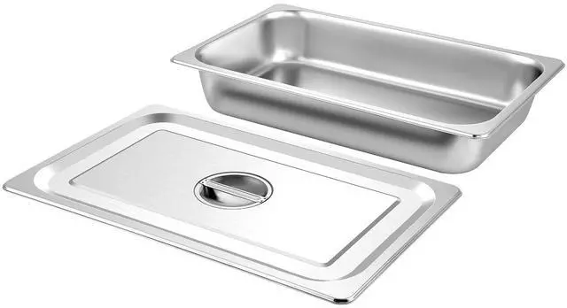 Main image of 4 Pack Steam Table Pans 20.9 x 12.8 x 3.9 Inch Deep Steam Table Pan Full Size 13L Deep Food Container Stainless Steel Oven Tray Hotel Pans Anti-Jam Steam Table Food Pan