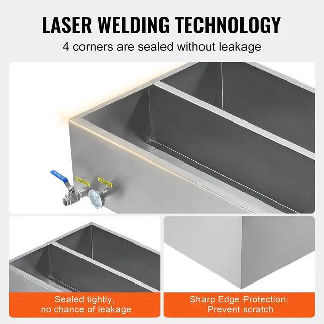 Alt view image 4 of 7 - Maple Syrup Evaporator Pan, 47 Gallon, 683 Cups of 8.8oz Maple Syrup, Flat Evaporator Pan with Thermometer, 2 Valves and 3 Heating Methods, 304 Stainless Steel Maple Syrup Pan for Home, Outdoor